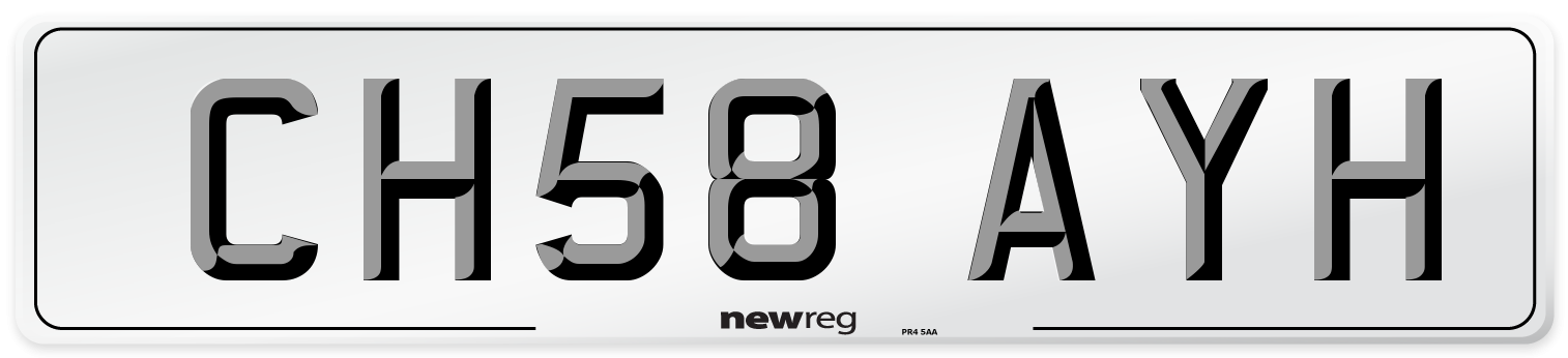 CH58 AYH Number Plate from New Reg